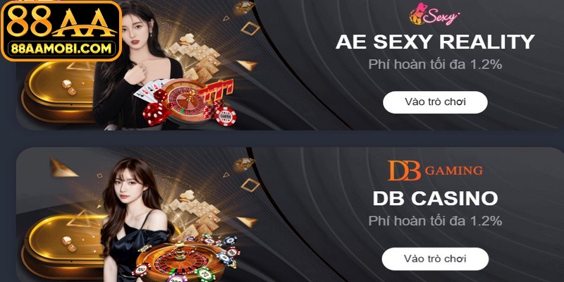 Bộ sưu tập trò chơi casino 88AA ấn tượng