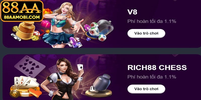 Các trò chơi nổi bật tại game bài 88AA