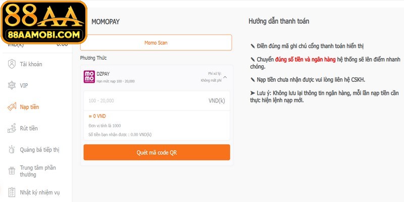 Cách xử lý những lỗi thường gặp khi nạp tiền 88AA